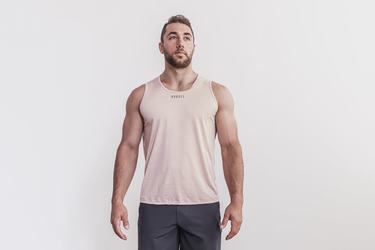 Nobull Lightweight Textured Men's Tank Tops Rose Camo | Australia (VL3108)